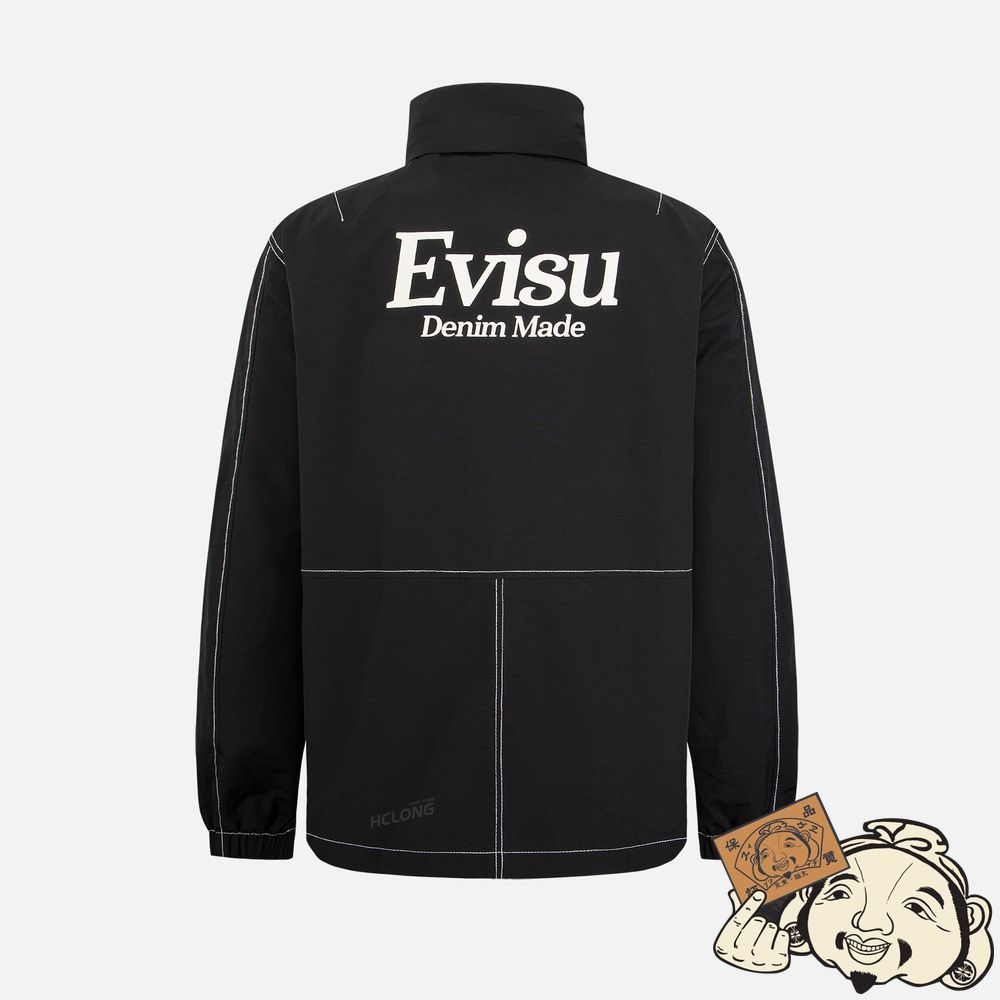 Men Evisu KAMON AND LOGO PRINT JACKET Noir | 156EXLJOV