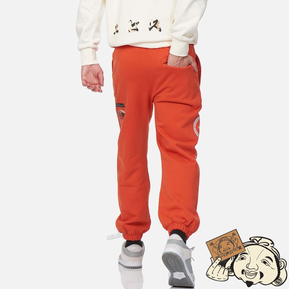 Men Evisu KAMON AND LOGO PRINT SWEATPANTS Orange | 415GDZPKM