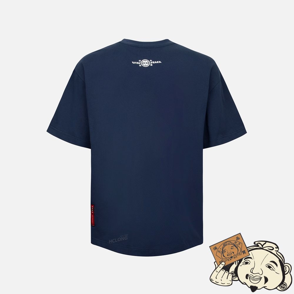 Men Evisu KAMON BROCADE APPLIQUÉ POCKET T-SHIRT Bleu Marine | 084RGEIHC