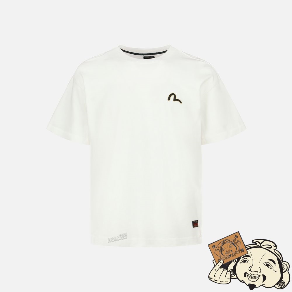 Men Evisu LOGO AND GODHEAD PRINT T-SHIRT Blanche | 296TBJEKO