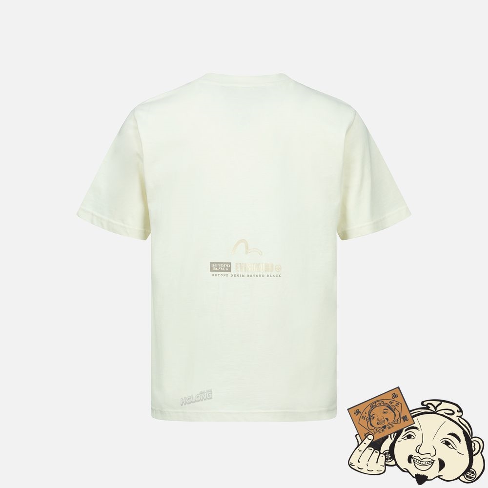 Men Evisu LOGO AND KAMON PRINT T-SHIRT Blanche | 735SFTJKO