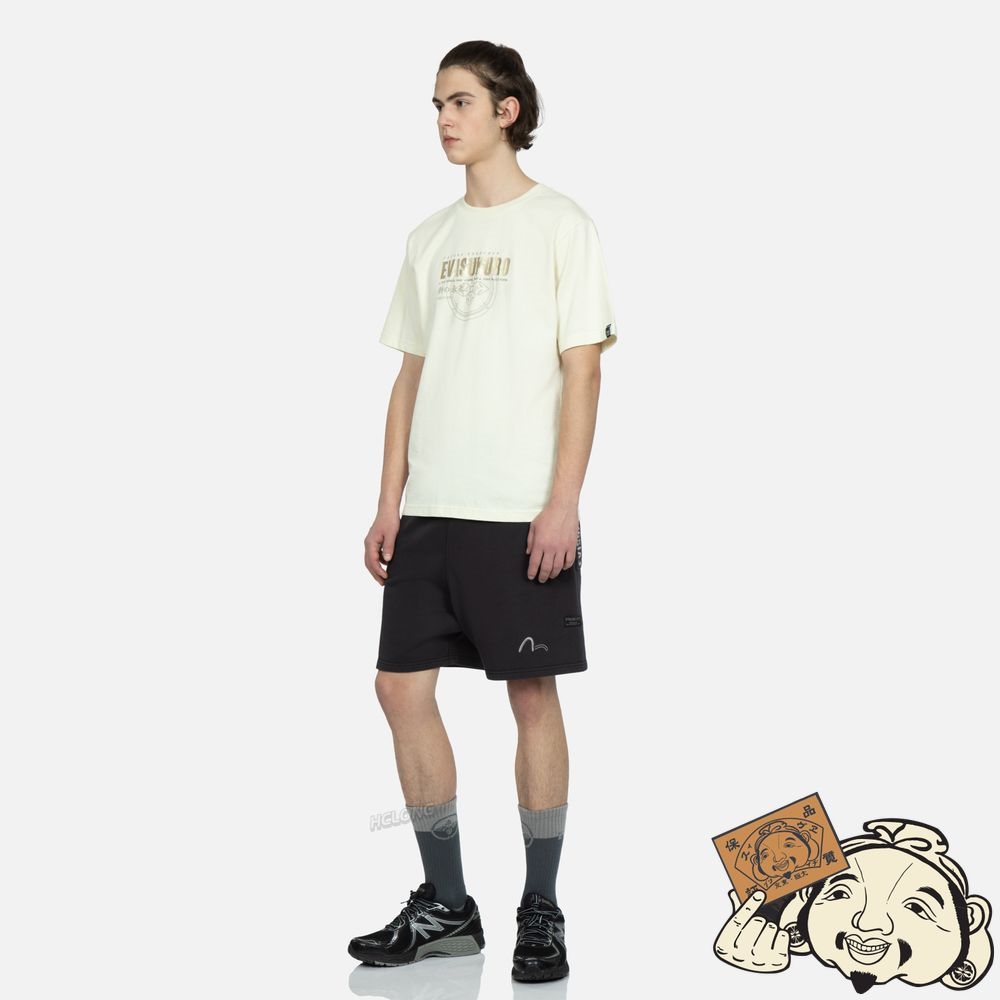 Men Evisu LOGO AND KAMON PRINT T-SHIRT Blanche | 735SFTJKO