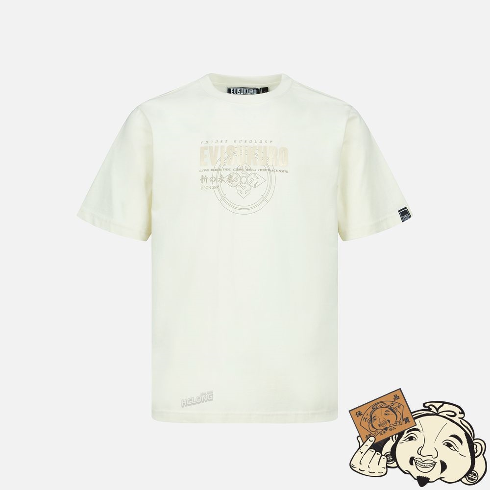 Men Evisu LOGO AND KAMON PRINT T-SHIRT Blanche | 735SFTJKO