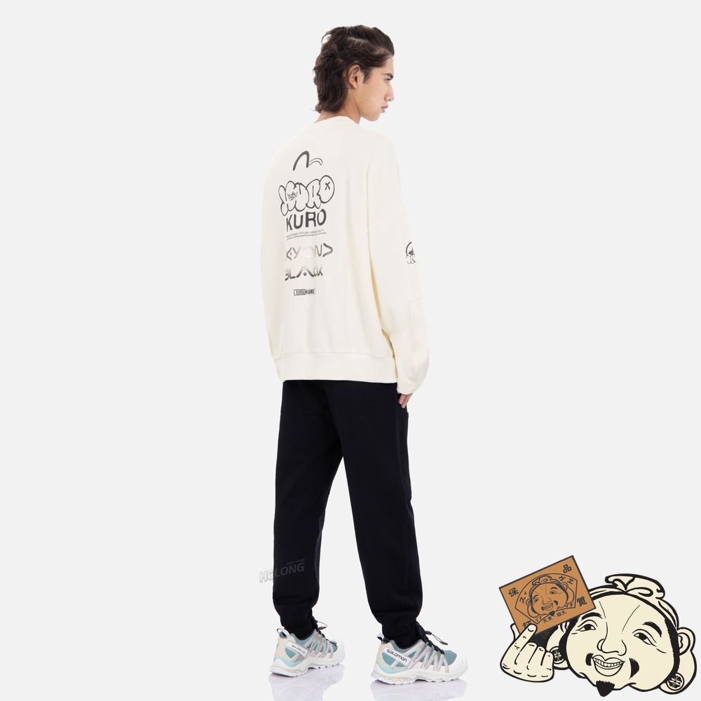 Men Evisu LOGO AND SLOGAN PRINTS SWEATPANTS Noir | 689KRMIWV