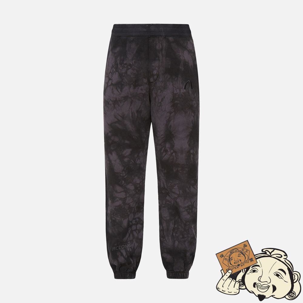 Men Evisu LOGO EMBROIDERY TIE-DYED SWEATPANTS Noir | 361ZWBGMT