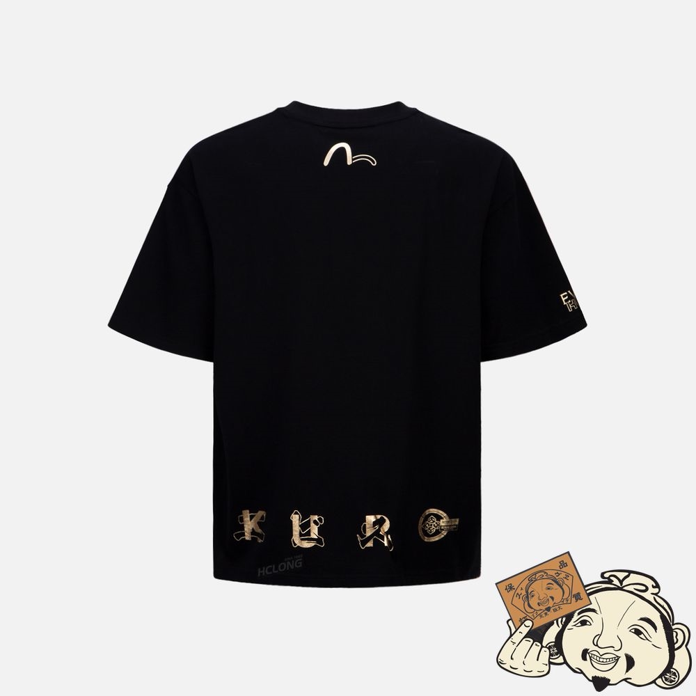 Men Evisu LOGO FOIL PRINT T-SHIRT Noir | 280LNCMEI