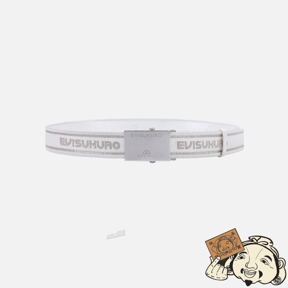 Men Evisu LOGO JACQUARD BELT Blanche | 190SREXIW