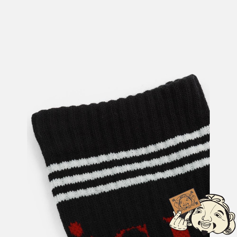 Men Evisu LOGO JACQUARD LONG SOCKS Noir | 631NGSVUA