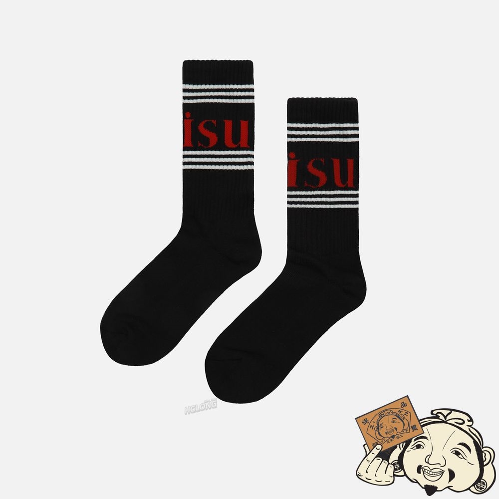 Men Evisu LOGO JACQUARD LONG SOCKS Noir | 631NGSVUA