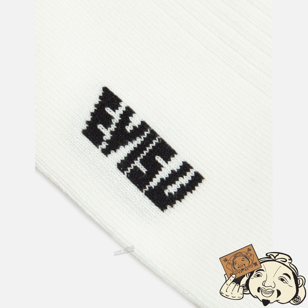 Men Evisu LOGO JACQUARD WITH KAMON EMBROIDERY LONG SOCKS Blanche | 532FYZJBE