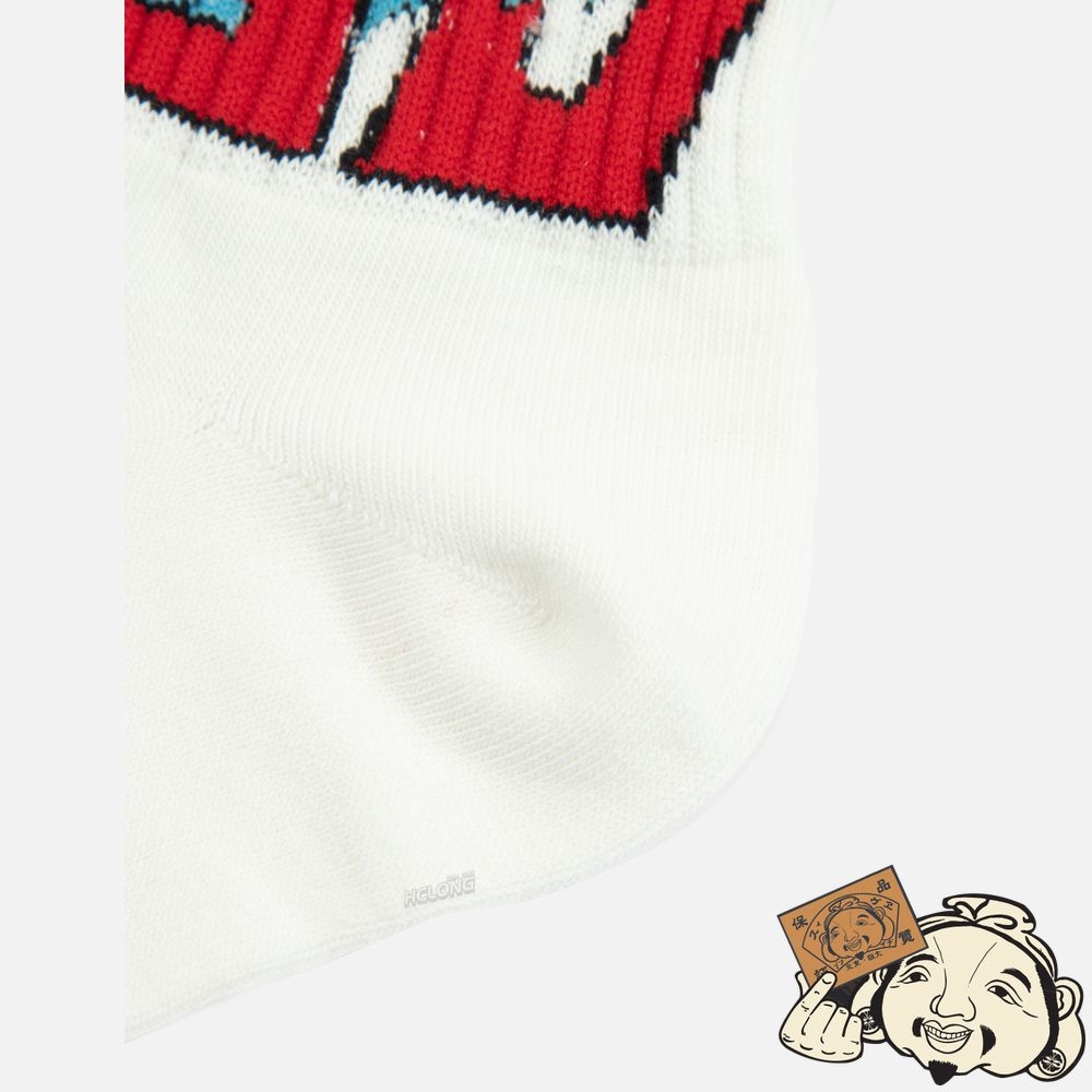 Men Evisu LOGO JACQUARD WITH KAMON EMBROIDERY LONG SOCKS Blanche | 532FYZJBE