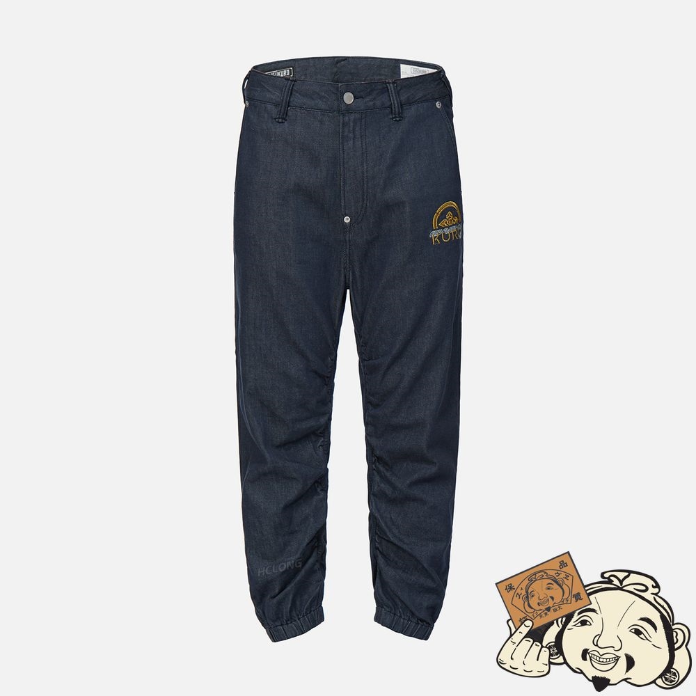 Men Evisu MONOGRAM DISCHARGE PRINT 3D JOGGER JEANS Indigo | 403DBJPGK