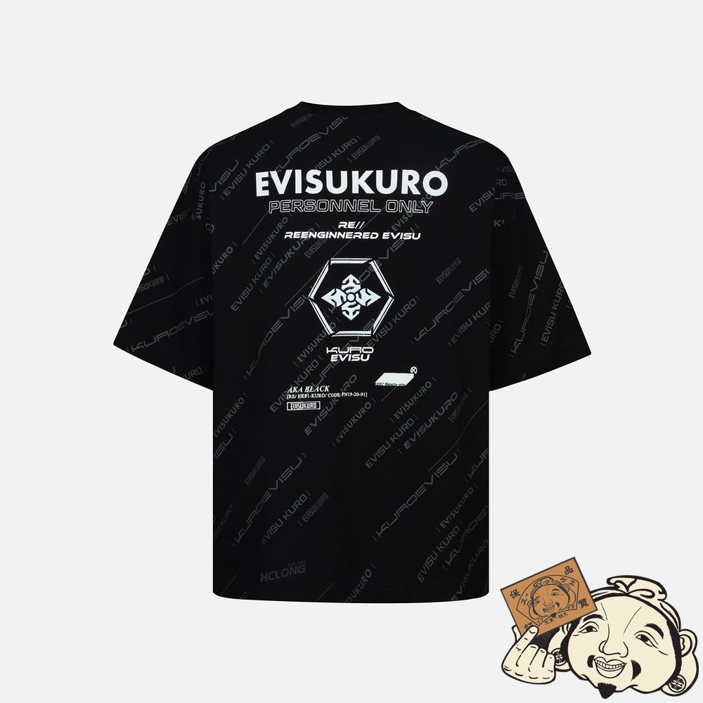 Men Evisu MONOGRAM LOGO PRINT T-SHIRT Noir | 397PYGWFN