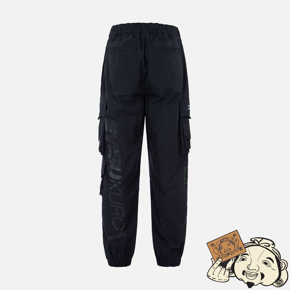 Men Evisu MULTI POCKET CARGO PANTS Noir | 640VLDUTH