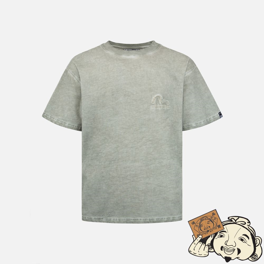 Men Evisu Mixed Graphique Embossed Washed T-shirt Grise | 481NWGRPV