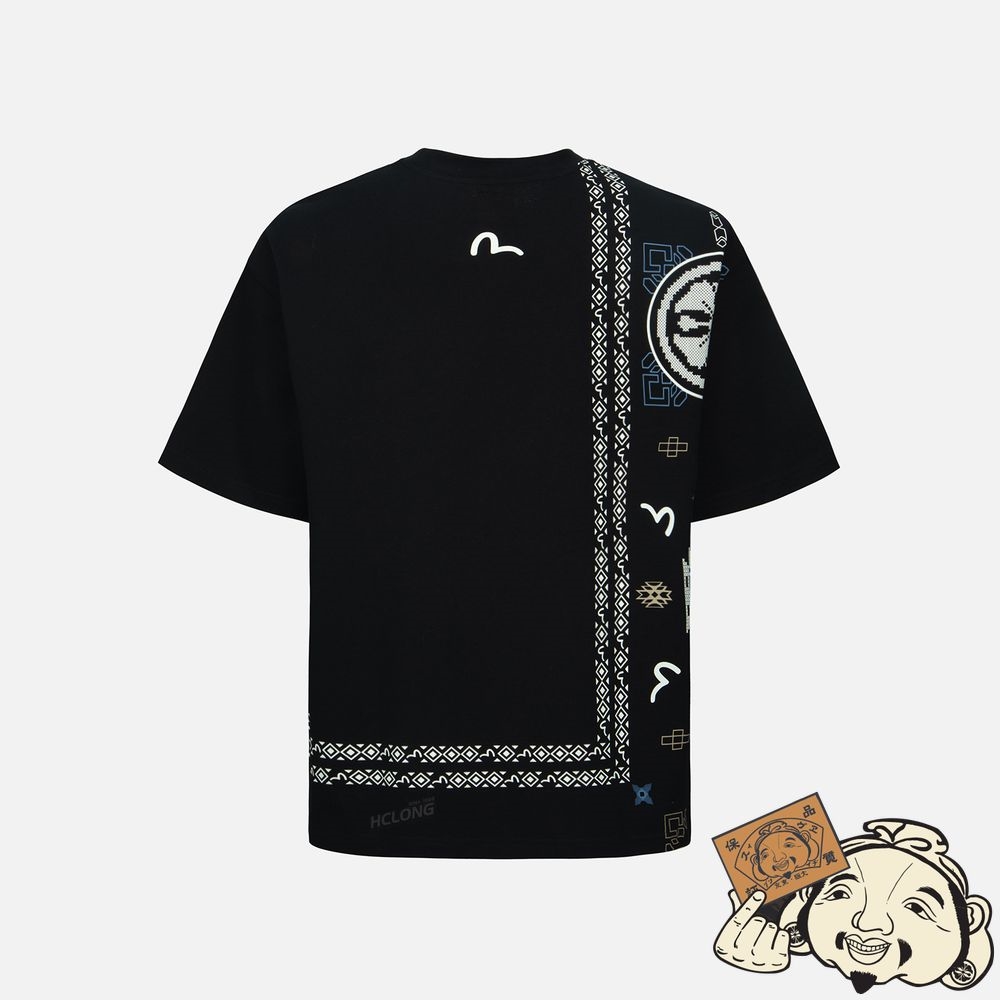 Men Evisu NOMADIC BRANDING PRINT T-SHIRT Noir | 562WPMOIZ