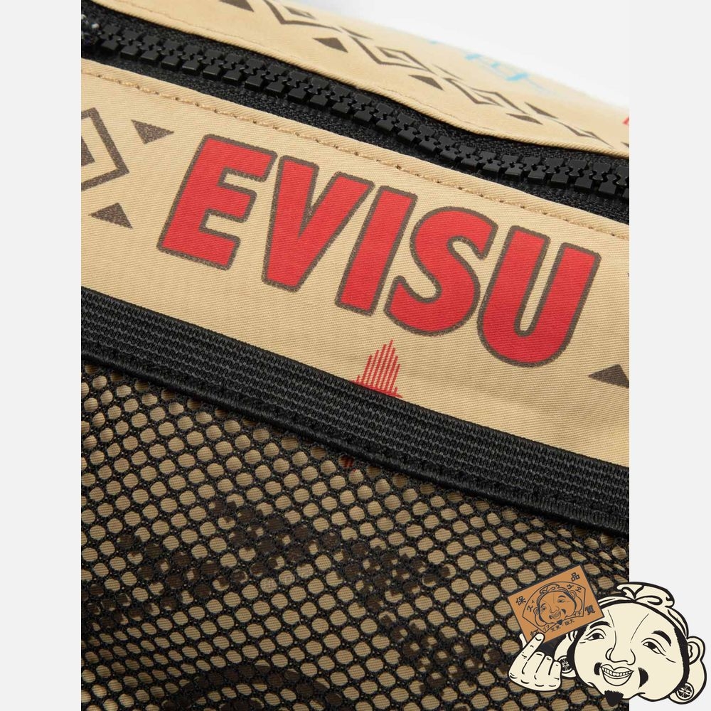 Men Evisu NOMADIC PATTERN ALLOVER PRINT CROSSBODY BAG Beige | 804SODKPV