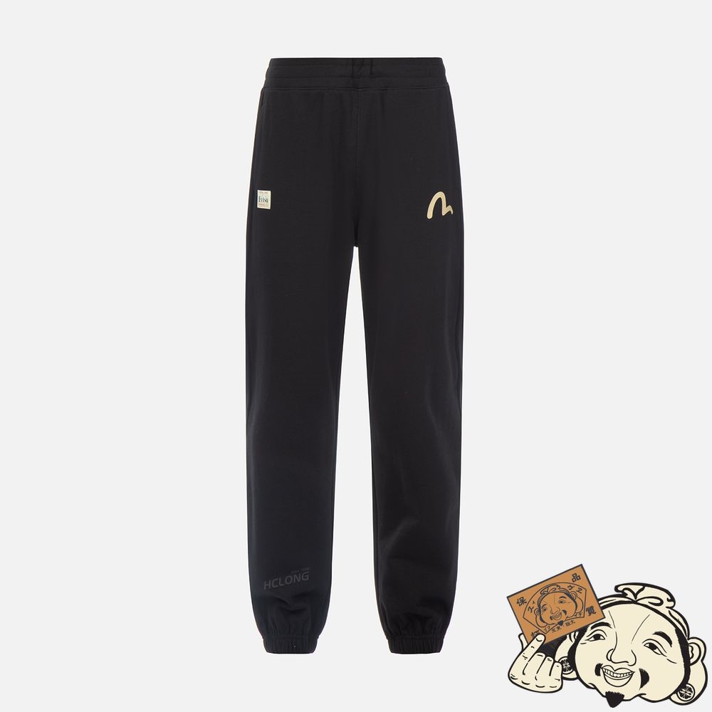 Men Evisu NOMADIC PATTERN AND DARUMA DAICOCK PRINT SWEATPANTS Noir | 670GHFUZN