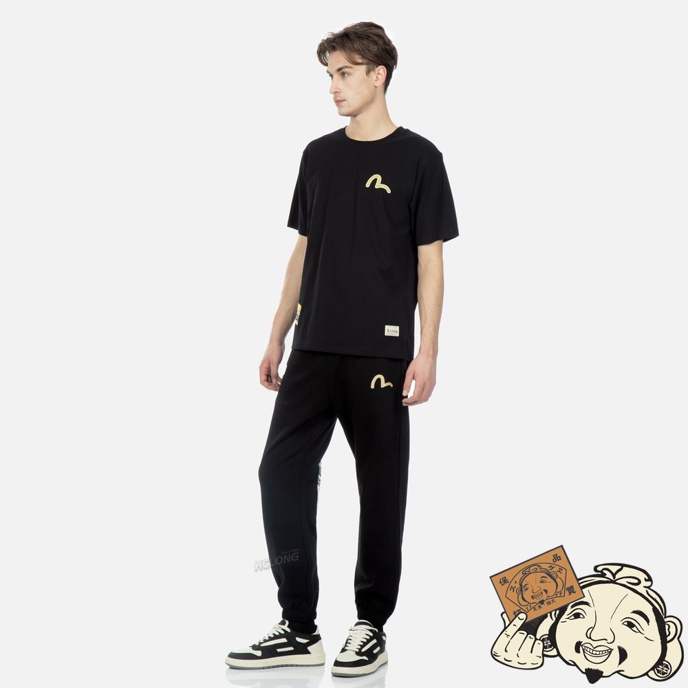 Men Evisu NOMADIC PATTERN AND DARUMA DAICOCK PRINT SWEATPANTS Noir | 670GHFUZN