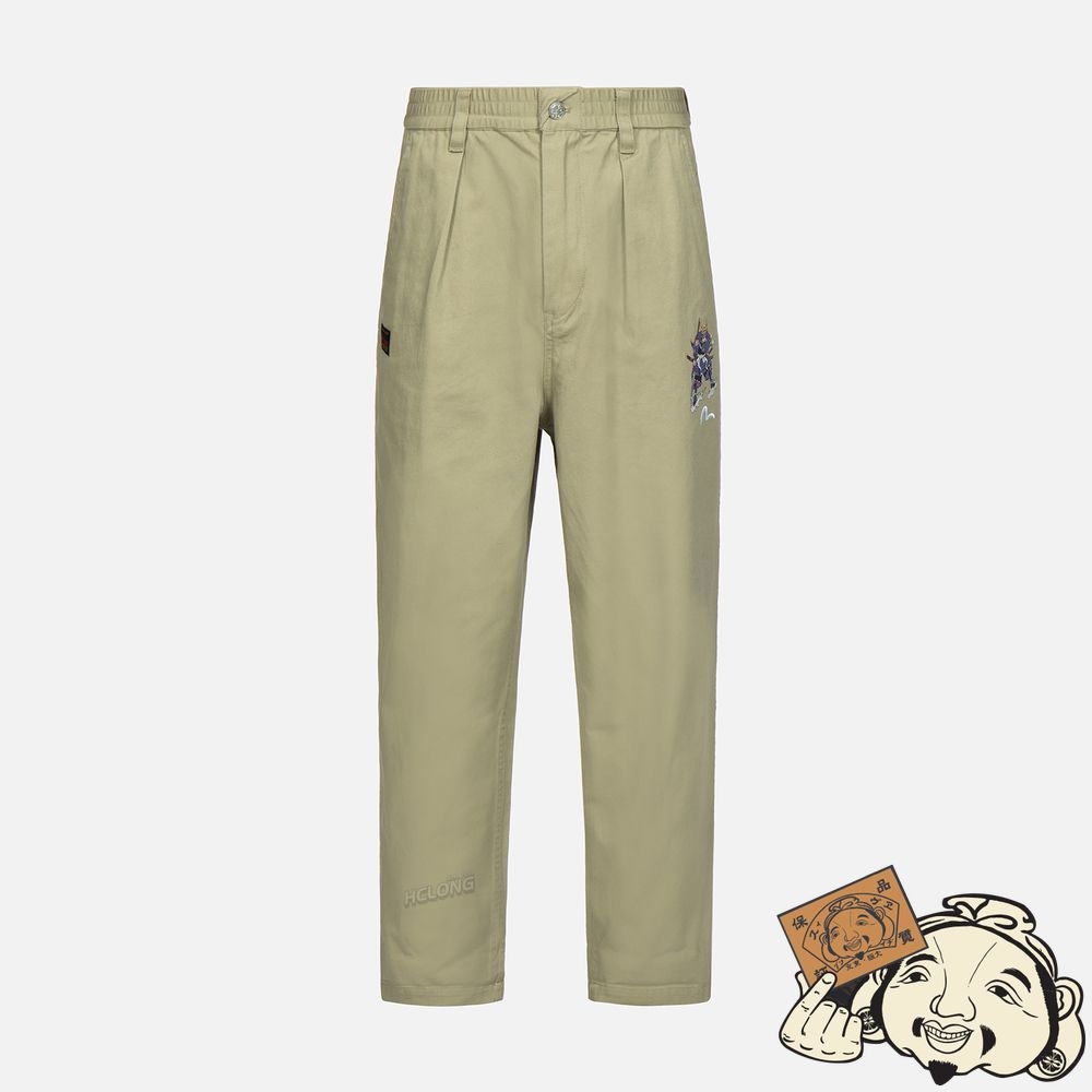 Men Evisu SAMURAI PRINT CHINO PANTS Beige | 630XMUTEY