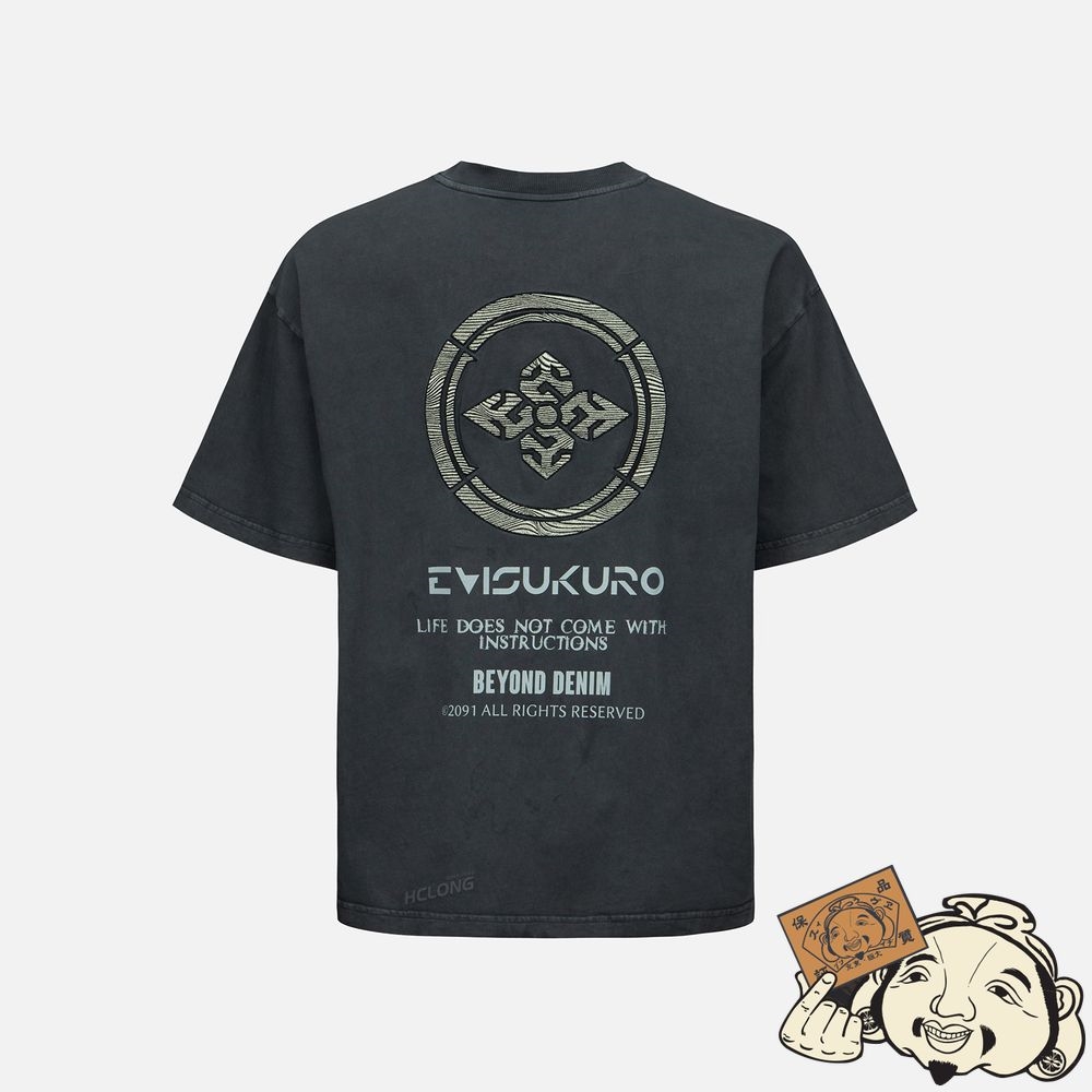 Men Evisu SEAGULL AND KAMON APPLIQUÉ BOXY T-SHIRT CHARCOAL | 182ALFYJW