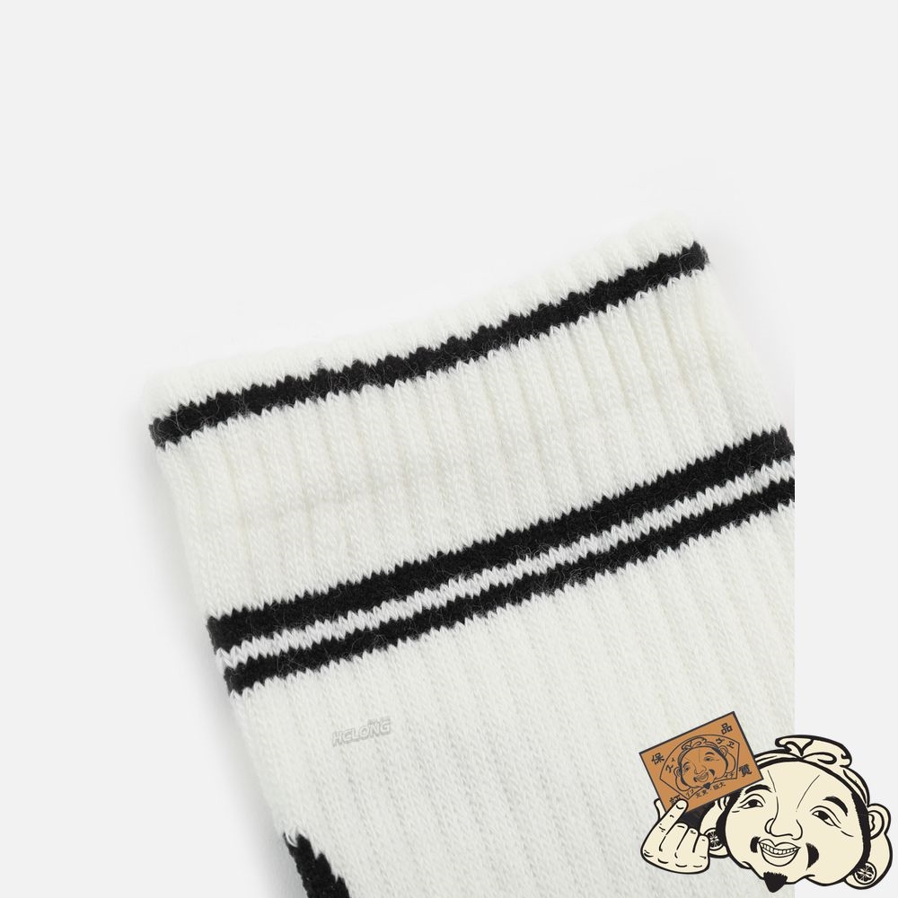 Men Evisu SEAGULL AND LOGO JACQUARD LONG SOCKS Blanche | 671KNCJBE