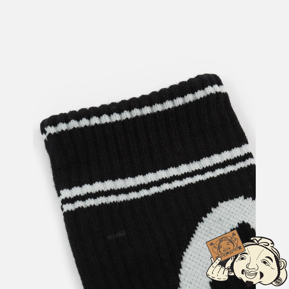 Men Evisu SEAGULL AND LOGO JACQUARD LONG SOCKS Noir | 896CJQDPS