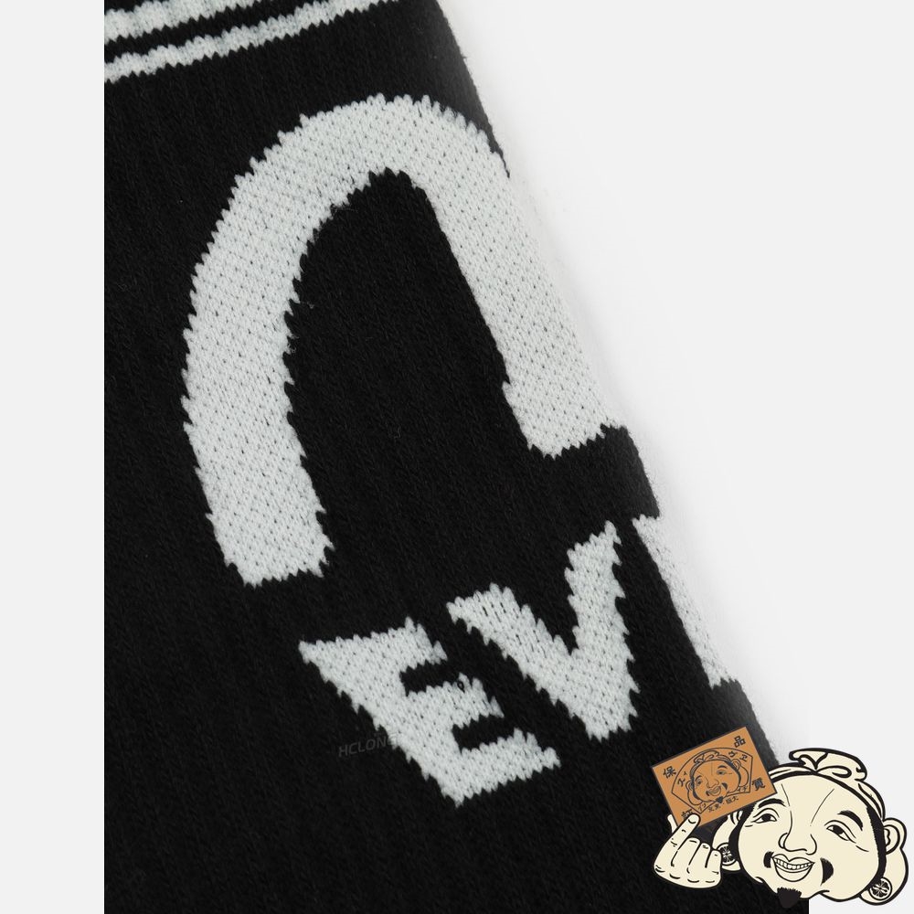 Men Evisu SEAGULL AND LOGO JACQUARD LONG SOCKS Noir | 896CJQDPS