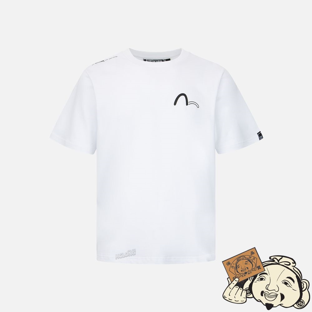 Men Evisu SEAGULL AND LOGO PRINT T-SHIRT Blanche | 526EIRFXD