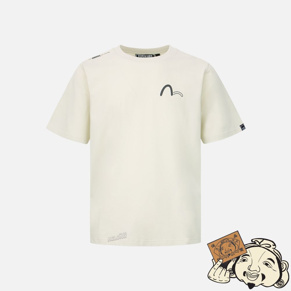 Men Evisu SEAGULL AND LOGO PRINT T-SHIRT Beige | 634INRZDQ