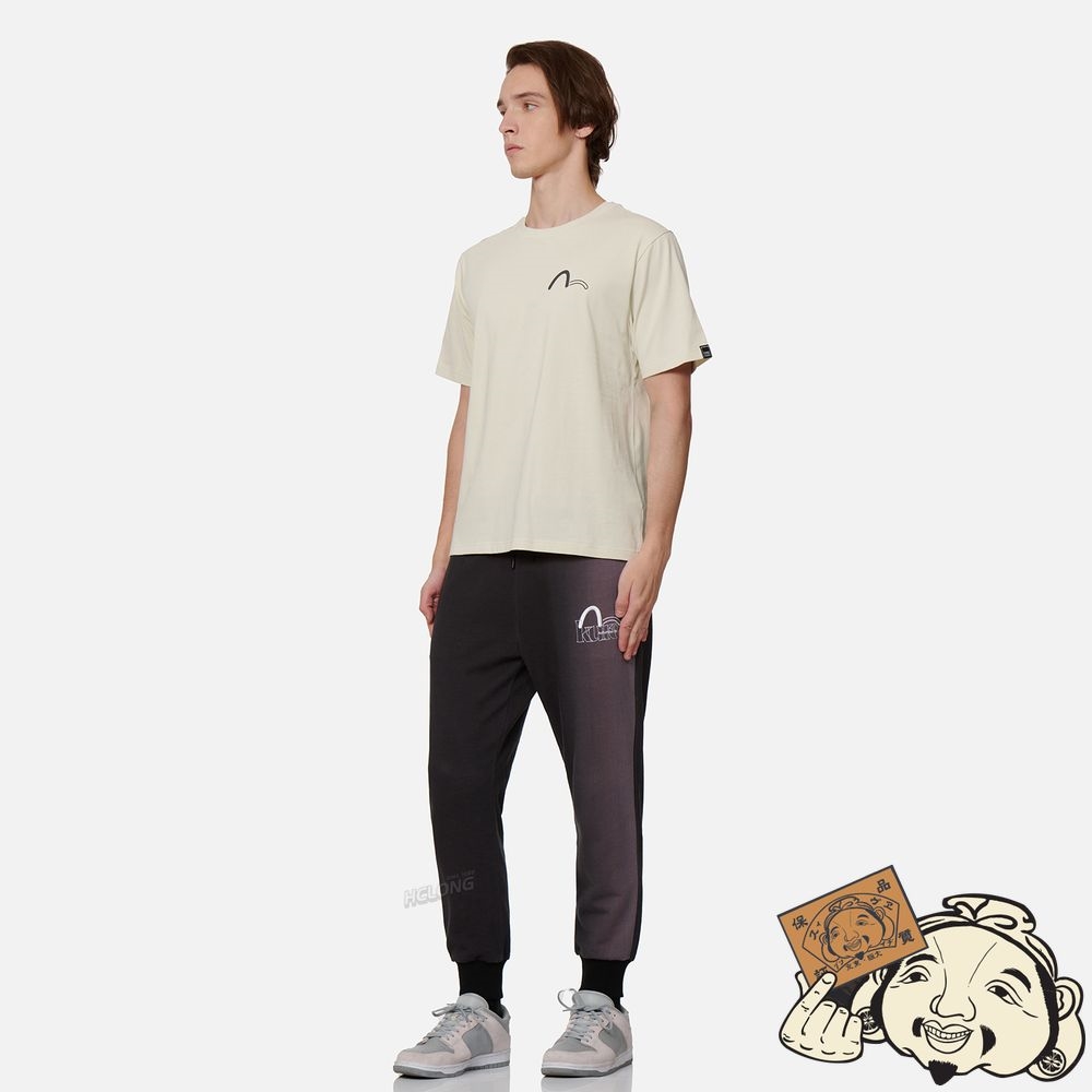 Men Evisu SEAGULL AND LOGO PRINT T-SHIRT Beige | 634INRZDQ