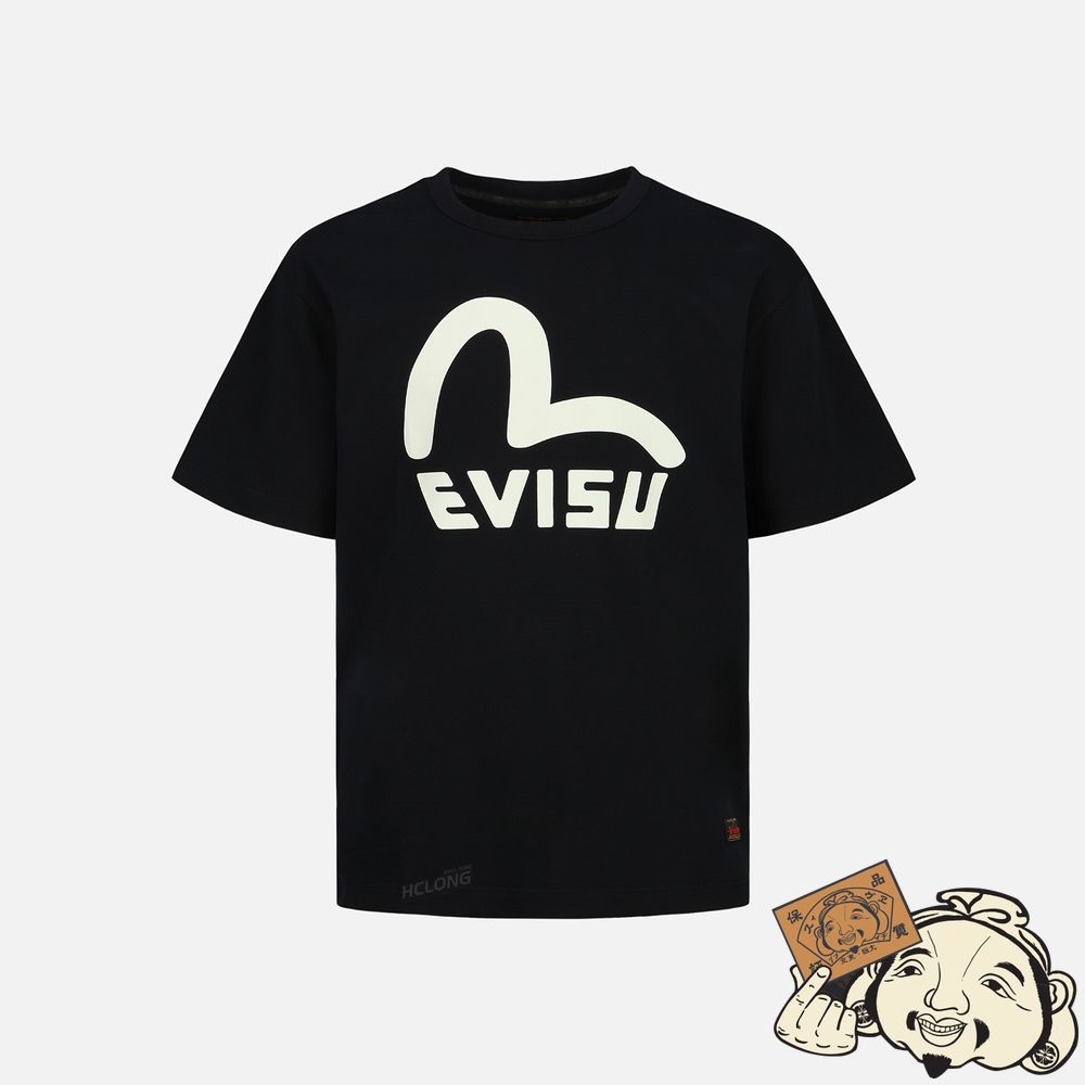 Men Evisu SEAGULL AND LOGO PRINT T-SHIRT Noir | 760QZKEPY