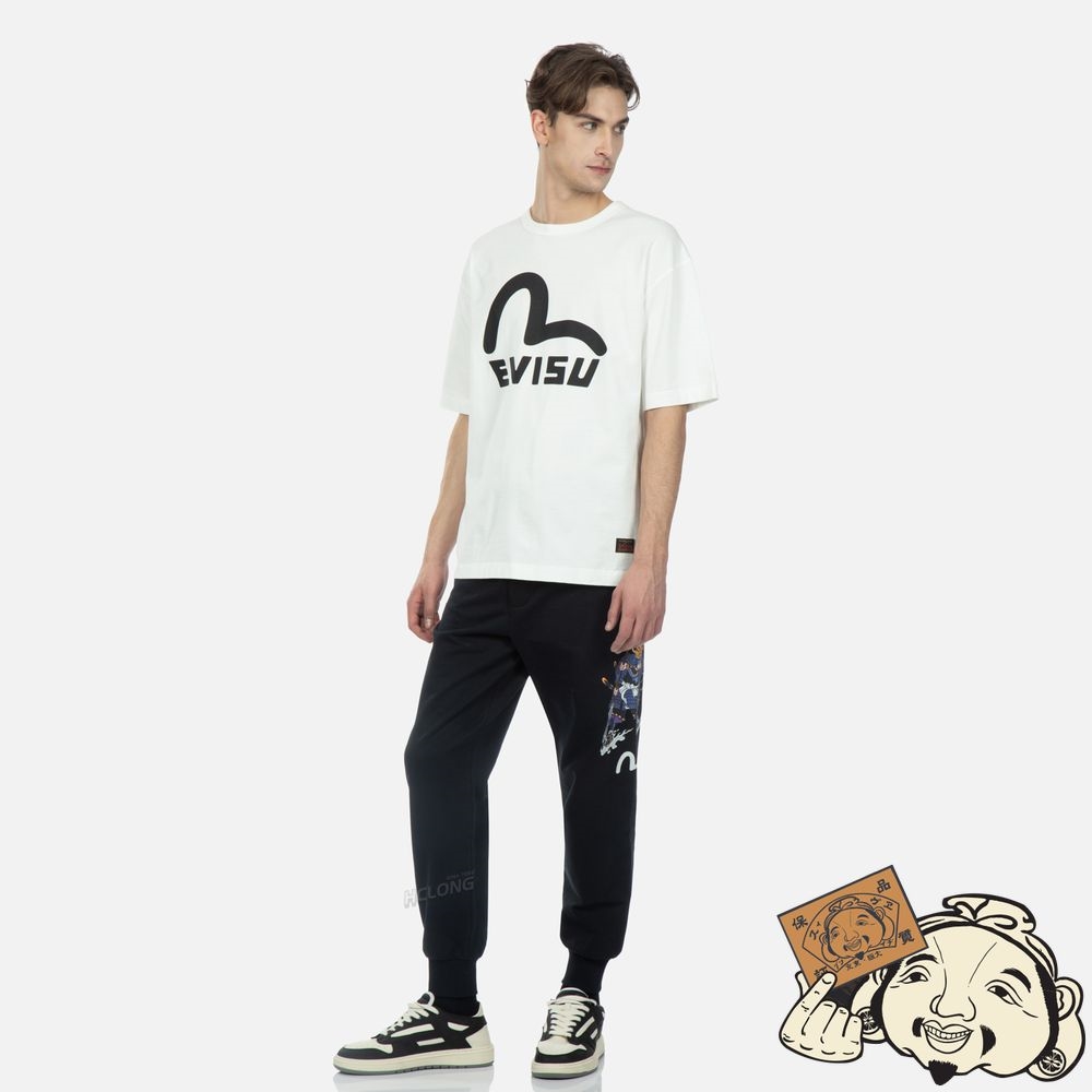 Men Evisu SEAGULL AND LOGO PRINT T-SHIRT Blanche | 862BWHUZQ