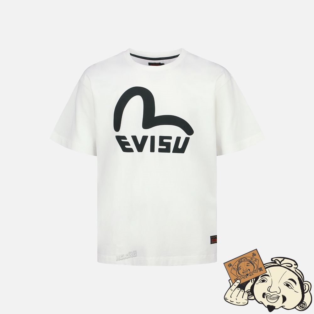 Men Evisu SEAGULL AND LOGO PRINT T-SHIRT Blanche | 862BWHUZQ