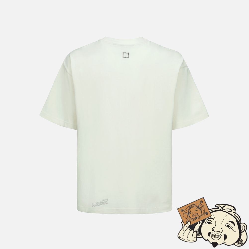 Men Evisu SEAGULL AND SLOGAN PRINT BOXY T-SHIRT Beige | 159DMSBNP