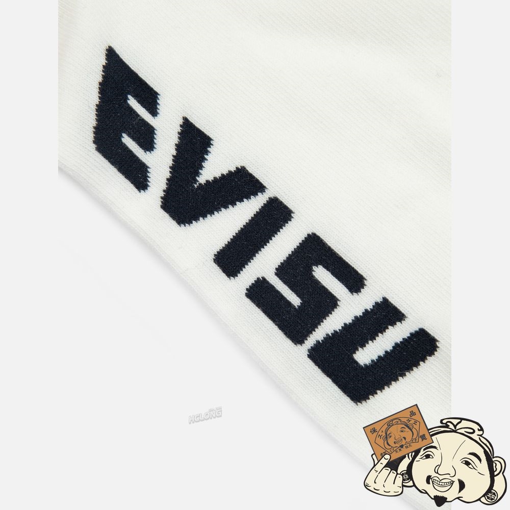 Men Evisu SEAGULL BADGE JACQUARD ANKLE SOCKS Blanche | 725NHUBVI