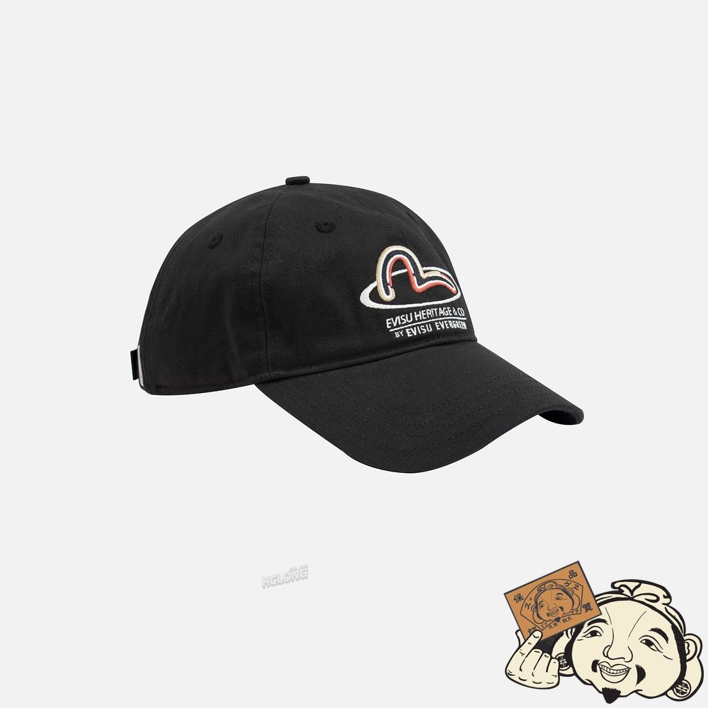 Men Evisu SEAGULL EMBROIDERY CAP Noir | 298TCMZLV