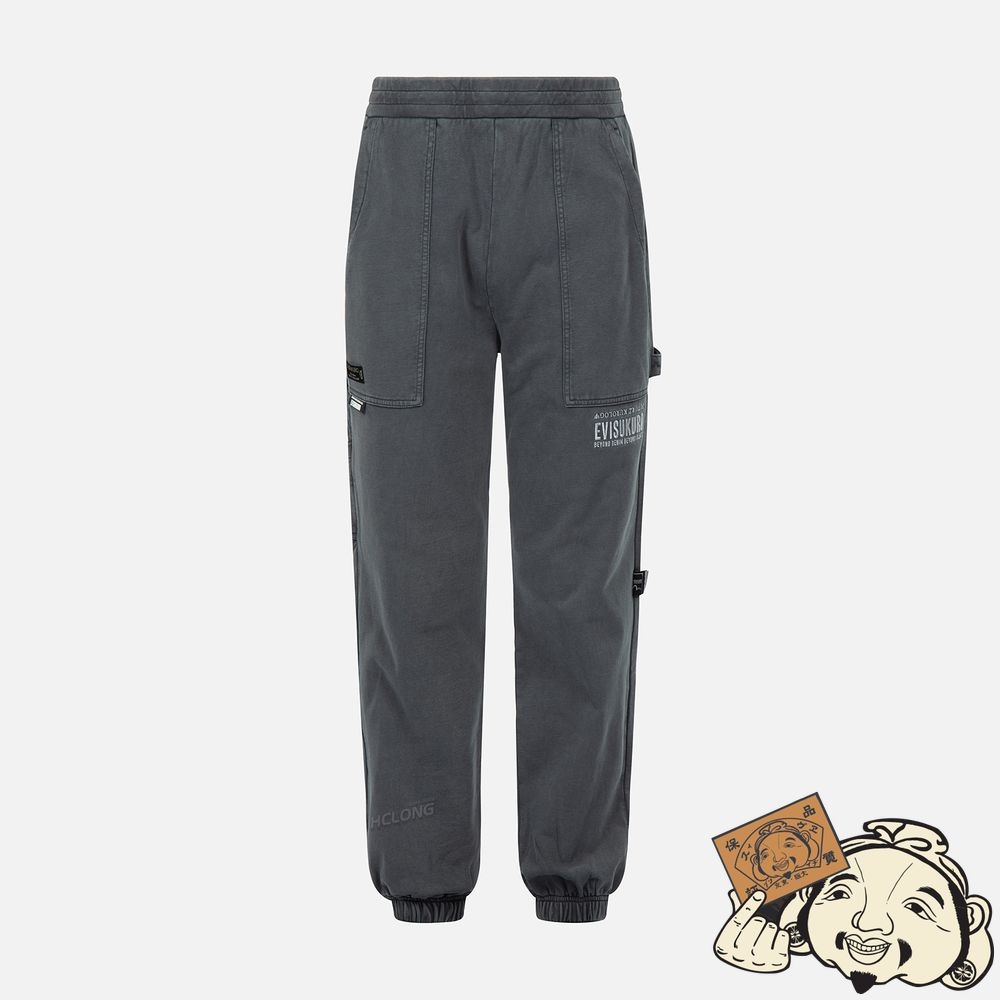 Men Evisu SEAGULL EMBROIDERY SWEATPANTS CHARCOAL | 314YAKFBX