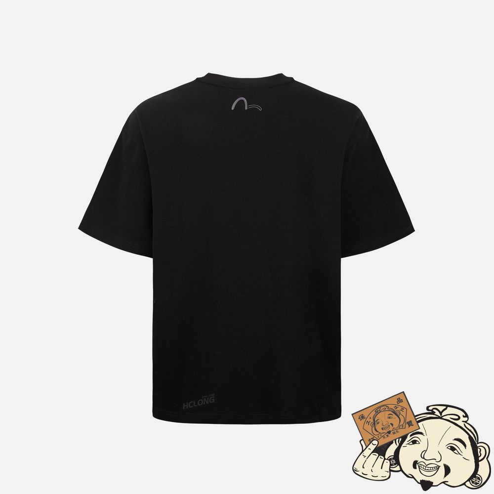 Men Evisu SEAGULL EMBROIDERY T-SHIRT WITH POCKET Noir | 763LVQGUO