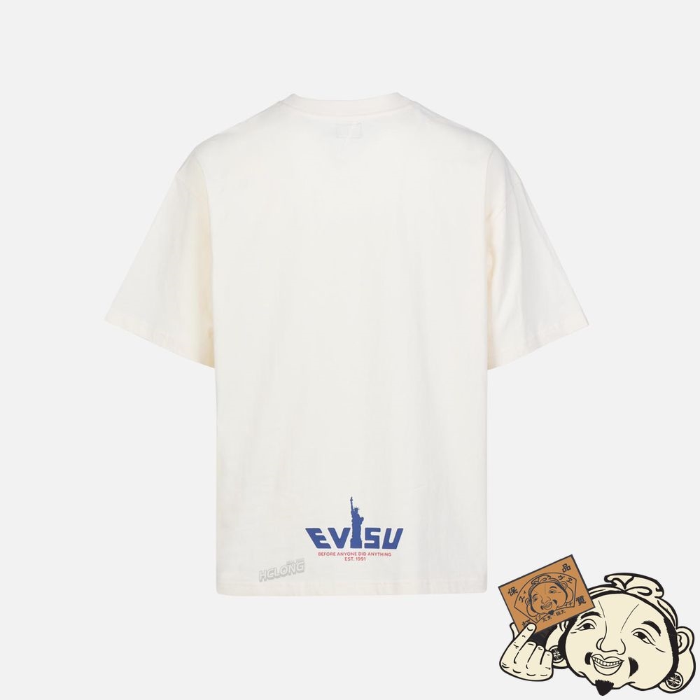 Men Evisu SEAGULL POCKET GRAPHIC PRINT T-SHIRT Beige | 794JKYRIF