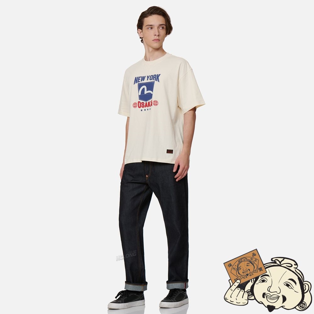 Men Evisu SEAGULL POCKET GRAPHIC PRINT T-SHIRT Beige | 794JKYRIF