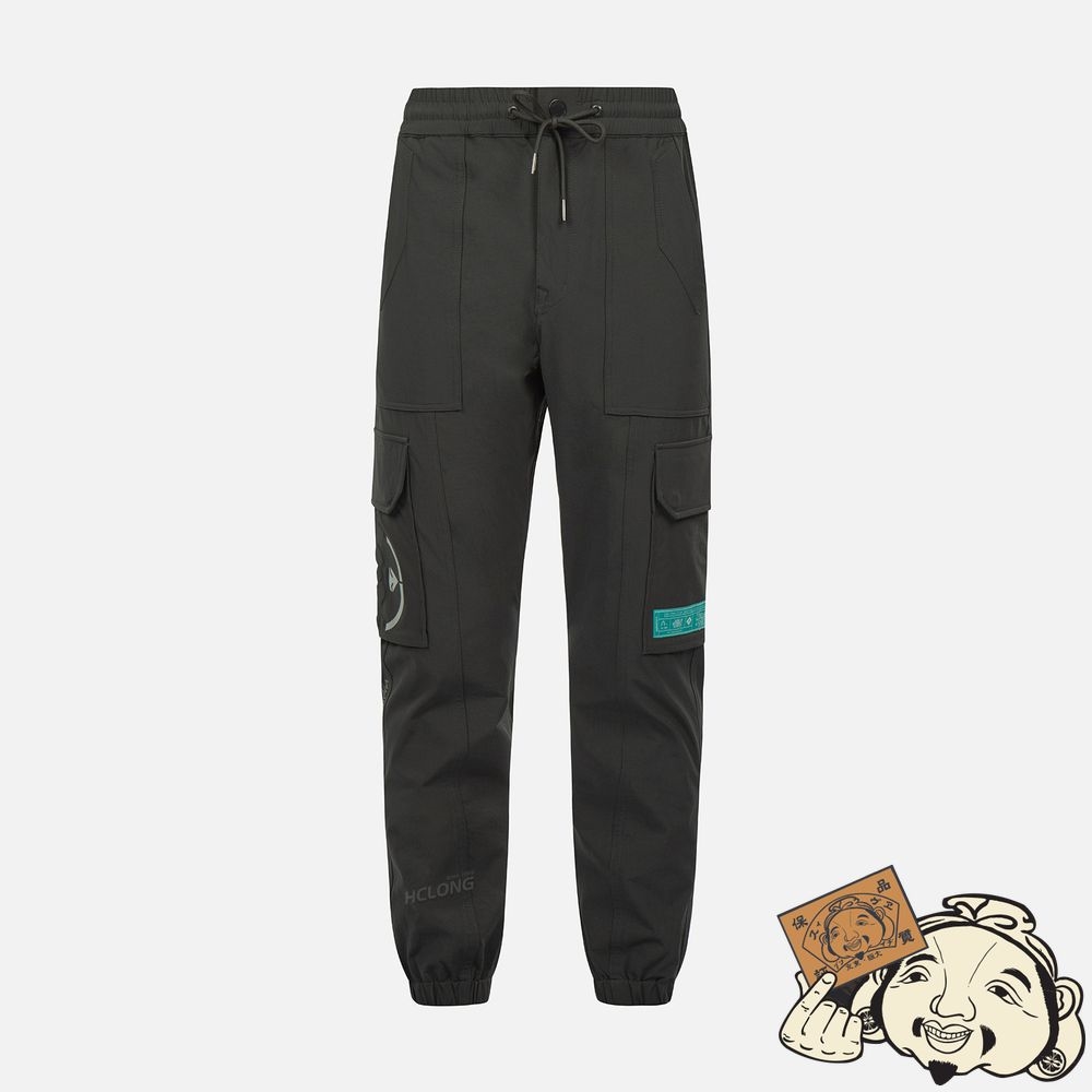 Men Evisu SEAGULL PRINT CARGO PANTS CHARCOAL | 509QJIVWA