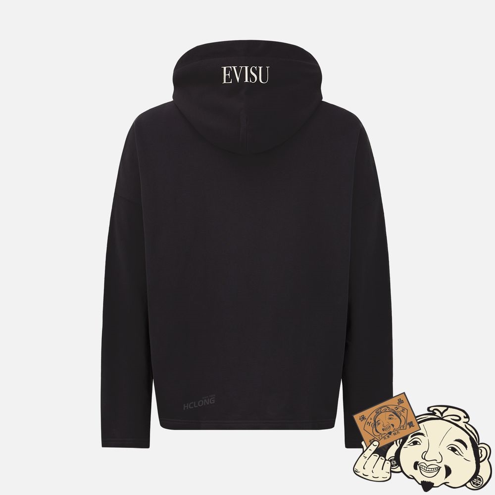 Men Evisu SEAGULL PRINT HOODIE Noir | 073XASVRG