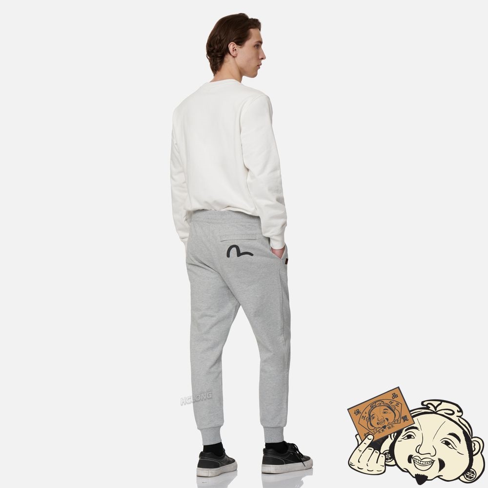 Men Evisu SEAGULL PRINT SWEATPANTS Grise | 625OFKNWP