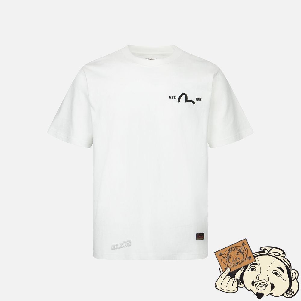 Men Evisu SEAGULL PRINT T-SHIRT Blanche | 281HOGIUL