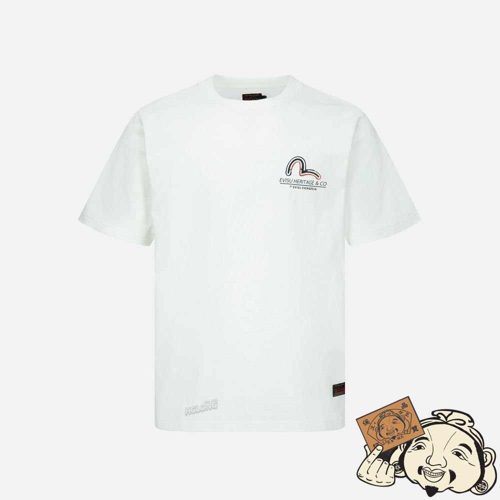 Men Evisu SEAGULL PRINT T-SHIRT Blanche | 564QXZUSJ