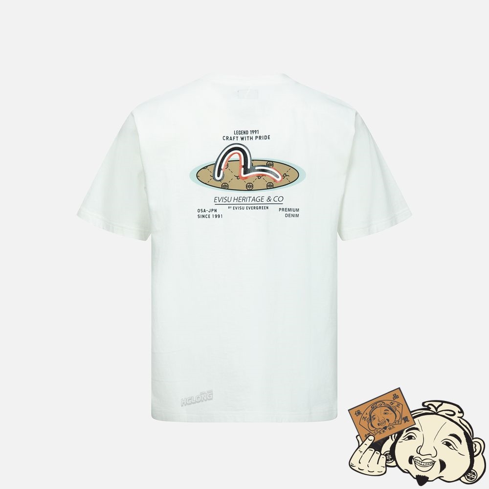 Men Evisu SEAGULL PRINT T-SHIRT Blanche | 564QXZUSJ