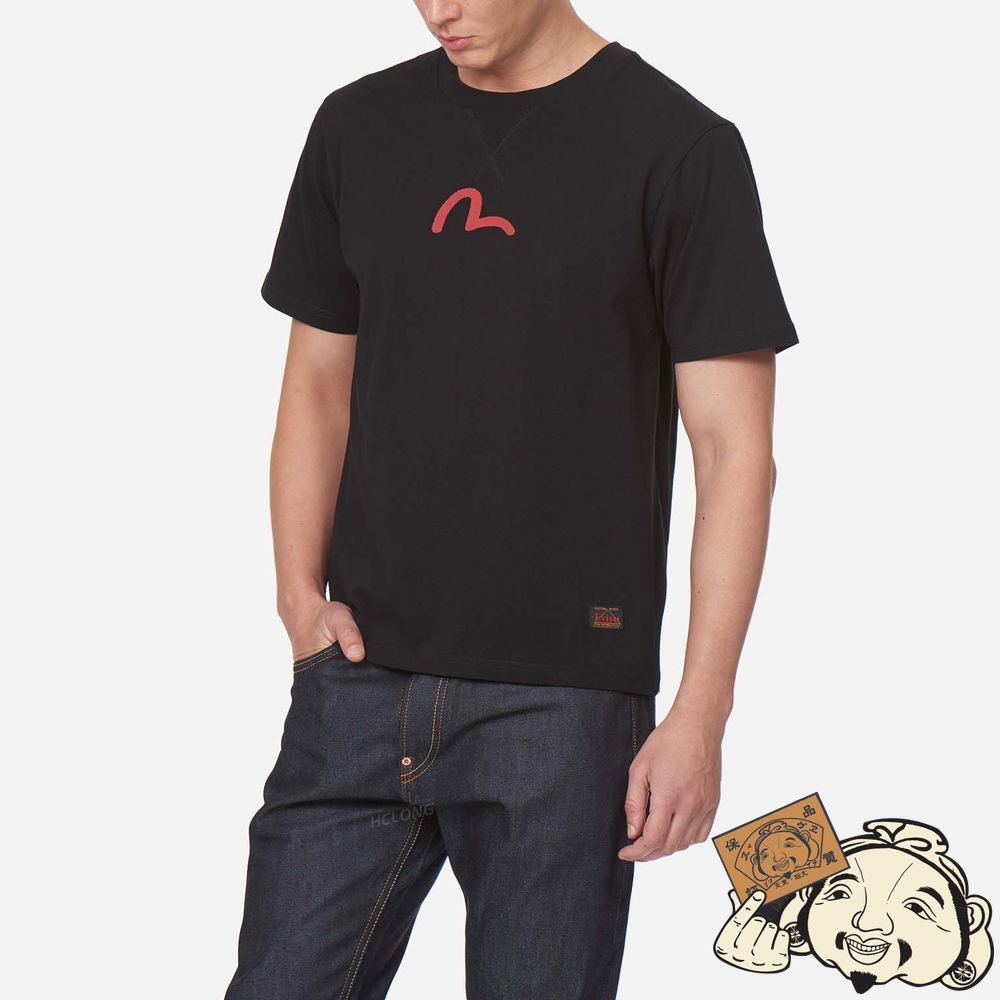 Men Evisu SEAGULL PRINT T-SHIRT Noir | 157YJLCQW