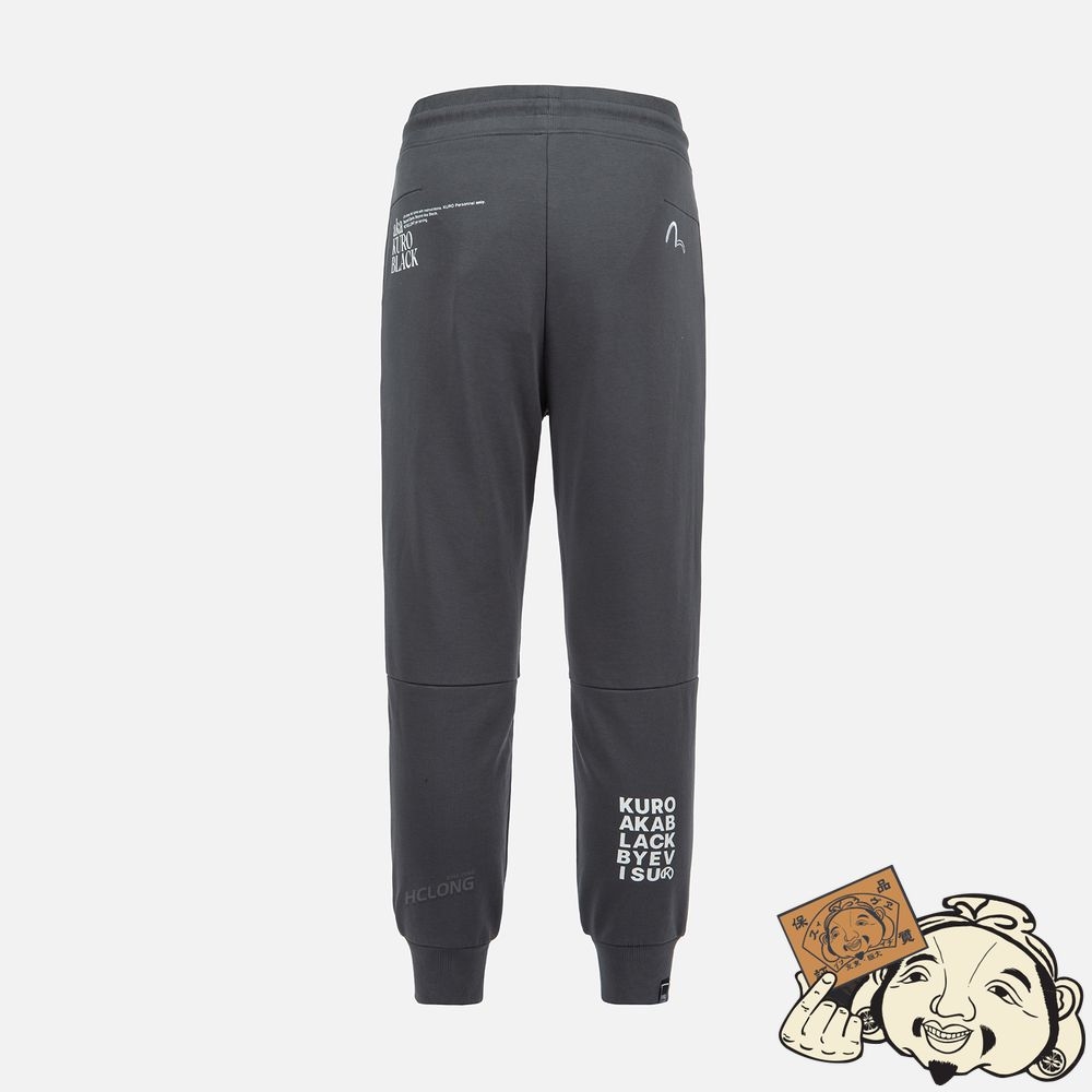 Men Evisu TAPE SEAM POCKET SWEATPANTS CHARCOAL | 065GRESYW