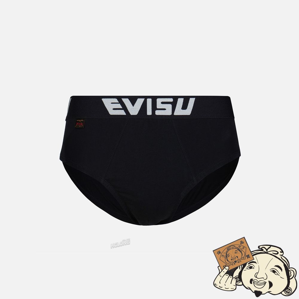 Men Evisu TATTOO KOI-PATTERN DAICOCK PRINT BRIEFS Noir | 321RBDCYH